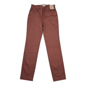 Madewell Stovepipe High Rise Jeans Brown Rust Red Size 26 Magic Pockets